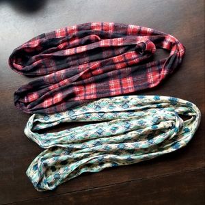 2 Jersey Knit Infinity Scarves
